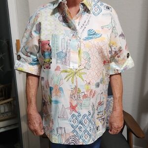 Chico's Multicolor Graphic Blouse